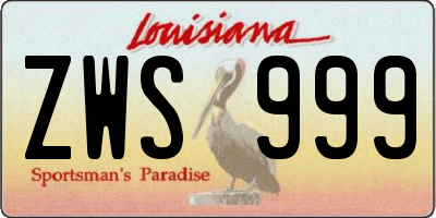 LA license plate ZWS999