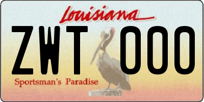 LA license plate ZWT000