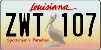 LA license plate ZWT107