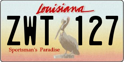 LA license plate ZWT127