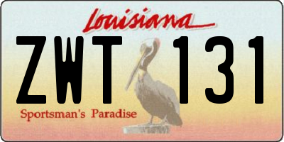 LA license plate ZWT131