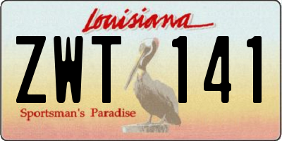 LA license plate ZWT141