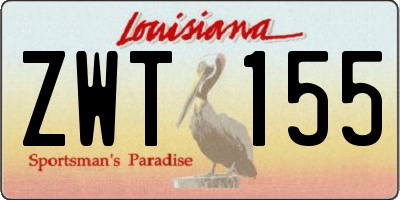 LA license plate ZWT155