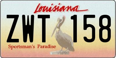 LA license plate ZWT158