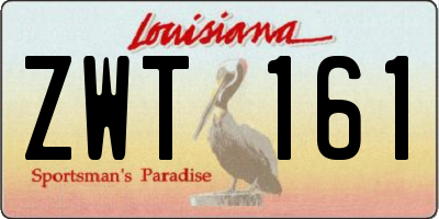 LA license plate ZWT161