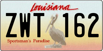 LA license plate ZWT162