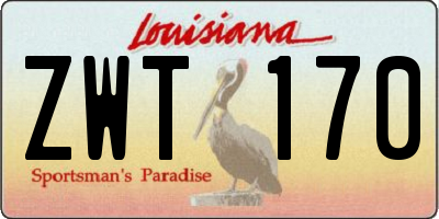 LA license plate ZWT170