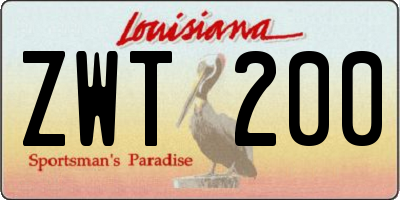 LA license plate ZWT200