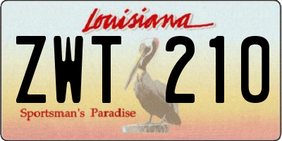 LA license plate ZWT210