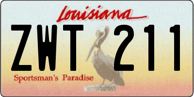 LA license plate ZWT211