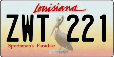 LA license plate ZWT221