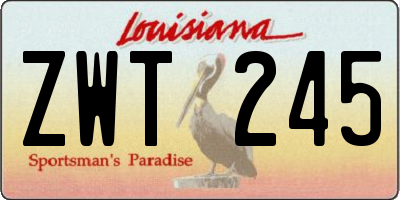 LA license plate ZWT245