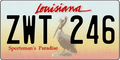 LA license plate ZWT246