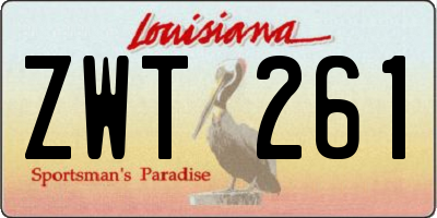 LA license plate ZWT261