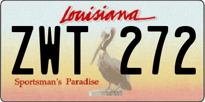 LA license plate ZWT272