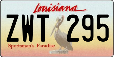 LA license plate ZWT295