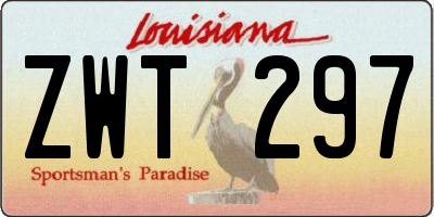 LA license plate ZWT297