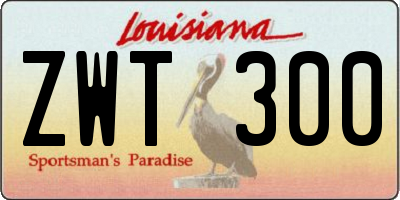 LA license plate ZWT300