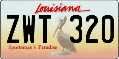 LA license plate ZWT320