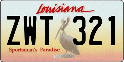 LA license plate ZWT321