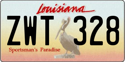 LA license plate ZWT328