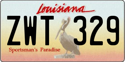 LA license plate ZWT329