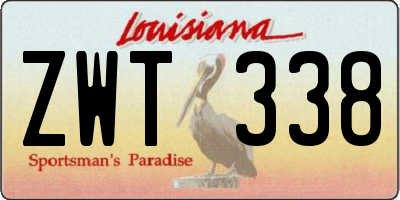 LA license plate ZWT338