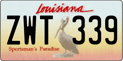 LA license plate ZWT339