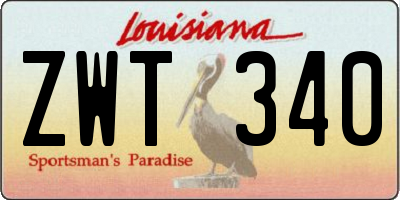 LA license plate ZWT340
