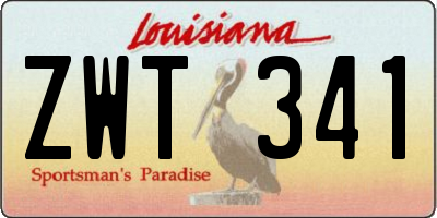 LA license plate ZWT341