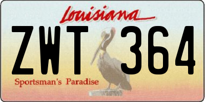 LA license plate ZWT364