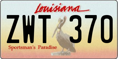 LA license plate ZWT370