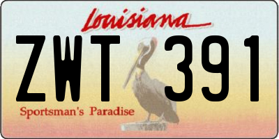 LA license plate ZWT391