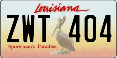 LA license plate ZWT404