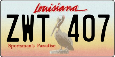 LA license plate ZWT407