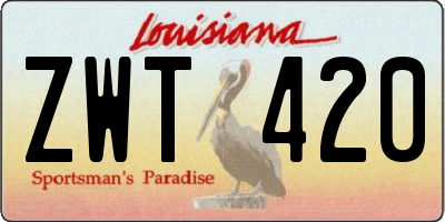 LA license plate ZWT420