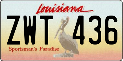 LA license plate ZWT436