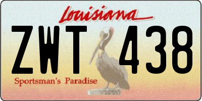 LA license plate ZWT438