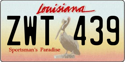 LA license plate ZWT439
