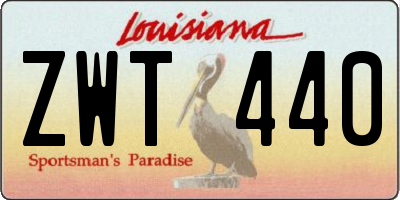 LA license plate ZWT440