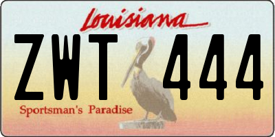 LA license plate ZWT444