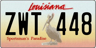 LA license plate ZWT448