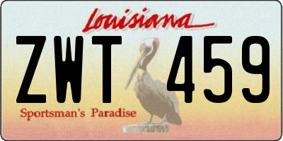 LA license plate ZWT459