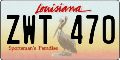 LA license plate ZWT470