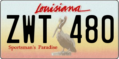 LA license plate ZWT480