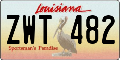 LA license plate ZWT482