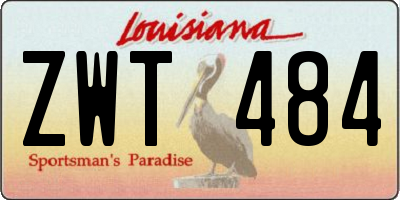 LA license plate ZWT484