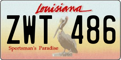 LA license plate ZWT486