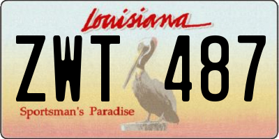 LA license plate ZWT487