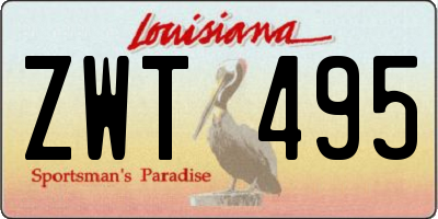 LA license plate ZWT495